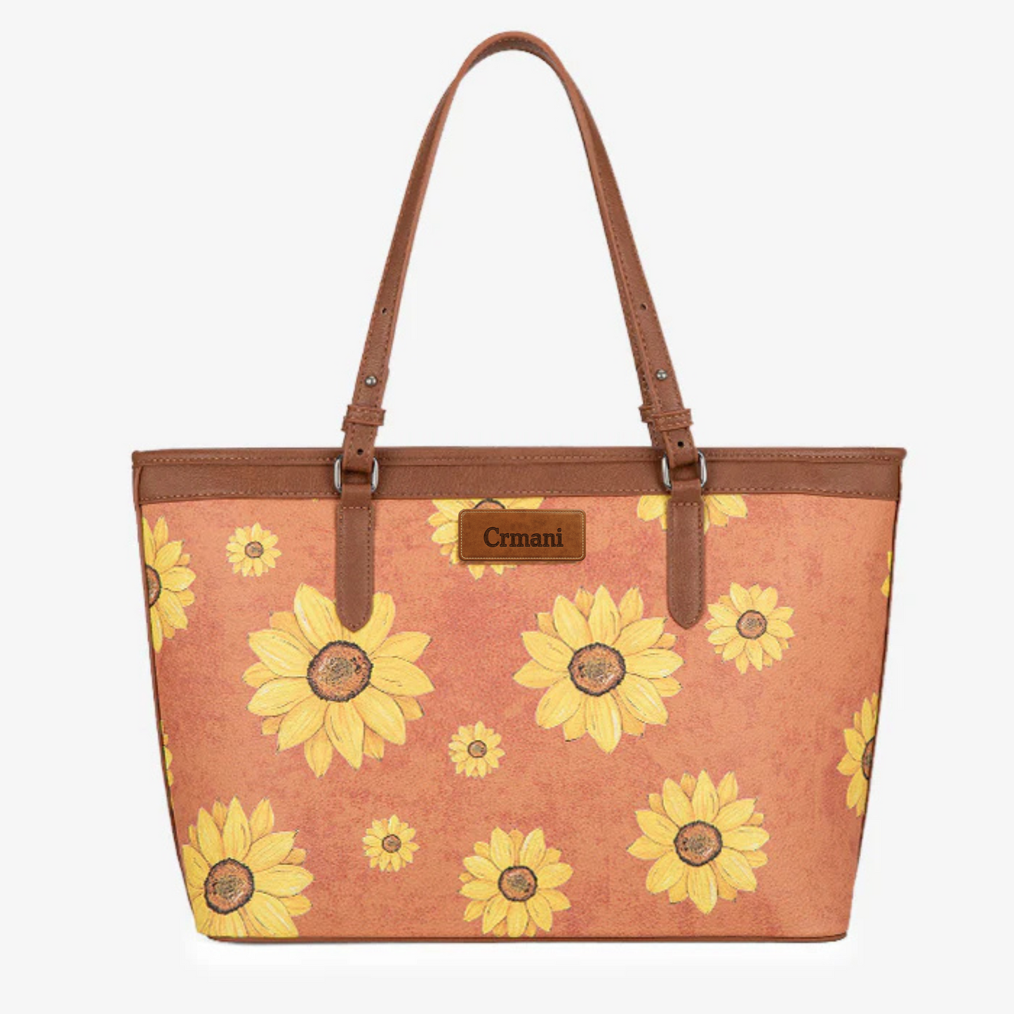 CRMANI SUNFLOWER PRINT WIDE TOTE BAG